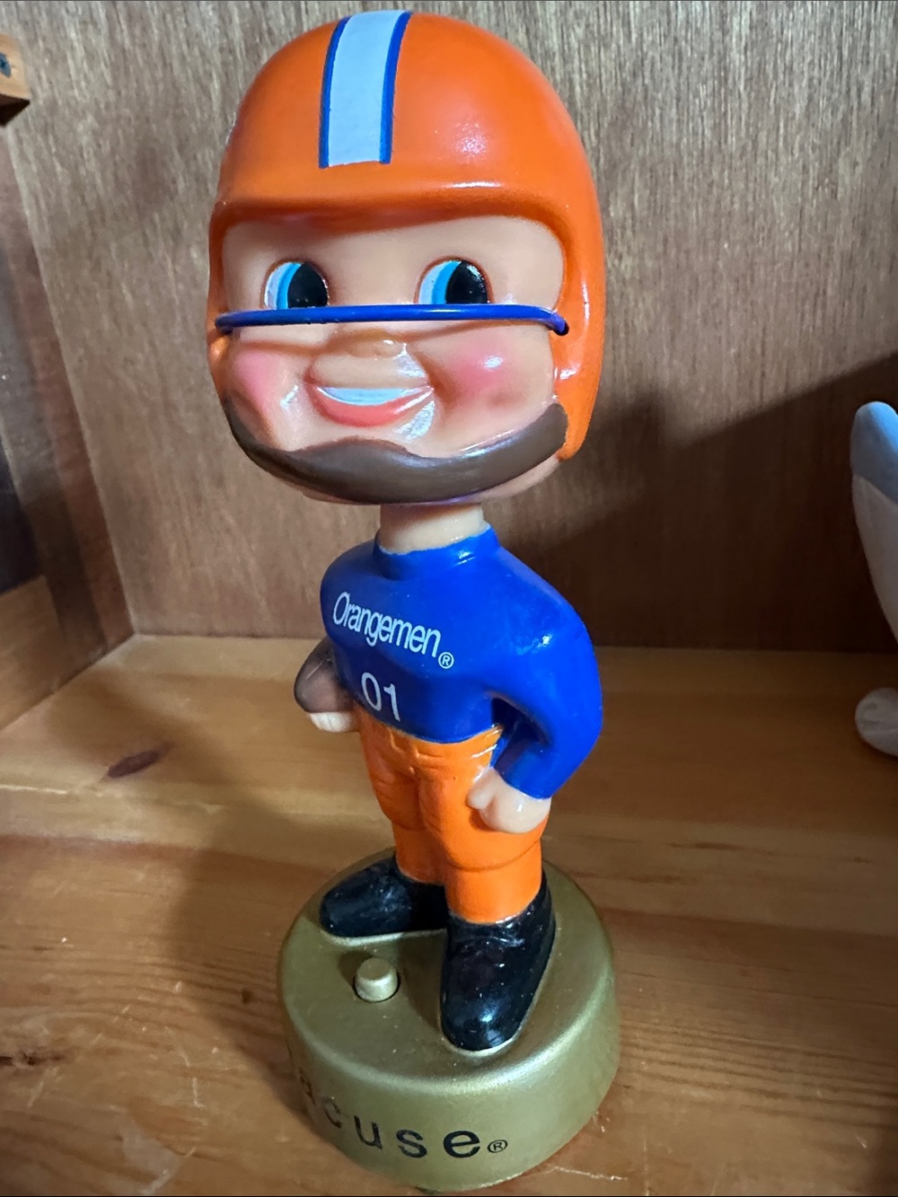 Vintage 2001 Gemmy Syracuse Orangemen Musical Bobblehead Fight Song Working
